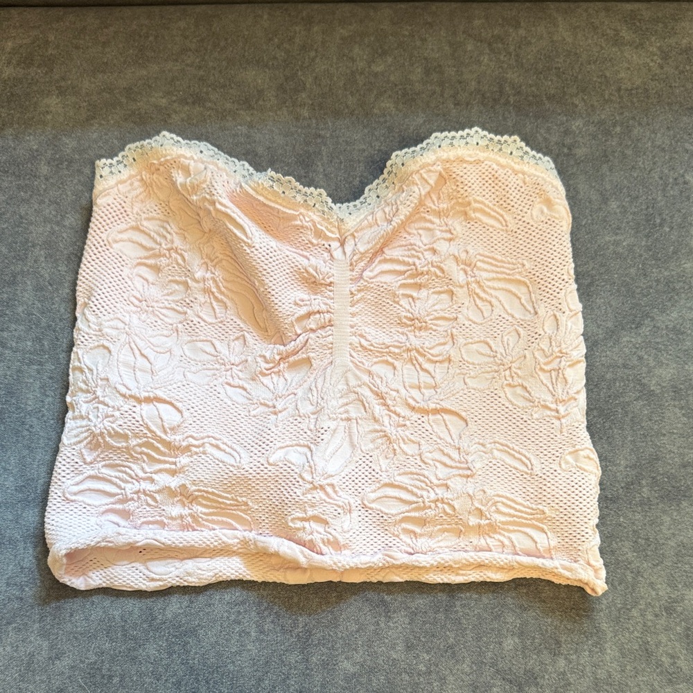 Full Tilt Light Pink Lace Bandeau
